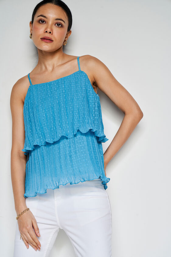 Ruffle Romance Top, Turquoise, image 1
